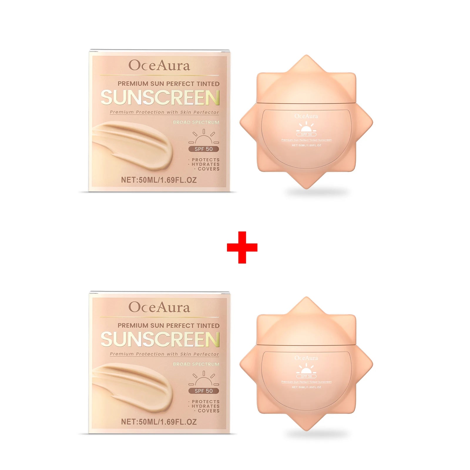 Sunscreen For Face Whole Body SPF 50+ UV Resistant Skin Protection Anti Sunburn Oil Control Moisturizing Sun Isolation Cream Peaceful Pleasures Health and Wellness 2pcs