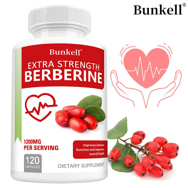 Berberine HCl 1200mg - Enhance Energy, Metabolism, Cardiovascular & Digestive Health, Immune Support, Anti-oxidant, Anti-aging Peaceful Pleasures Health and Wellness
