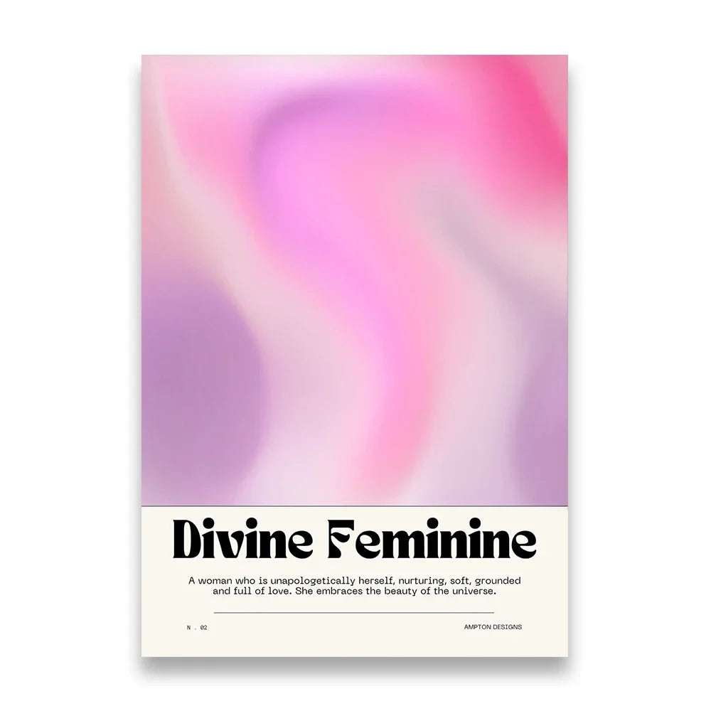 Pink Aura Spiritual Affirmation Canvas Wall Art | Nordic Print
