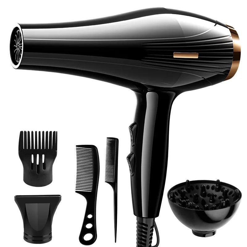 2025 High-Speed Hair Dryers, High-Power, Fast Drying, Silent, Cold And Hot Constant Temperature Household Hair Dryers Peaceful Pleasures Health and Wellness 6-piece set -220V EU