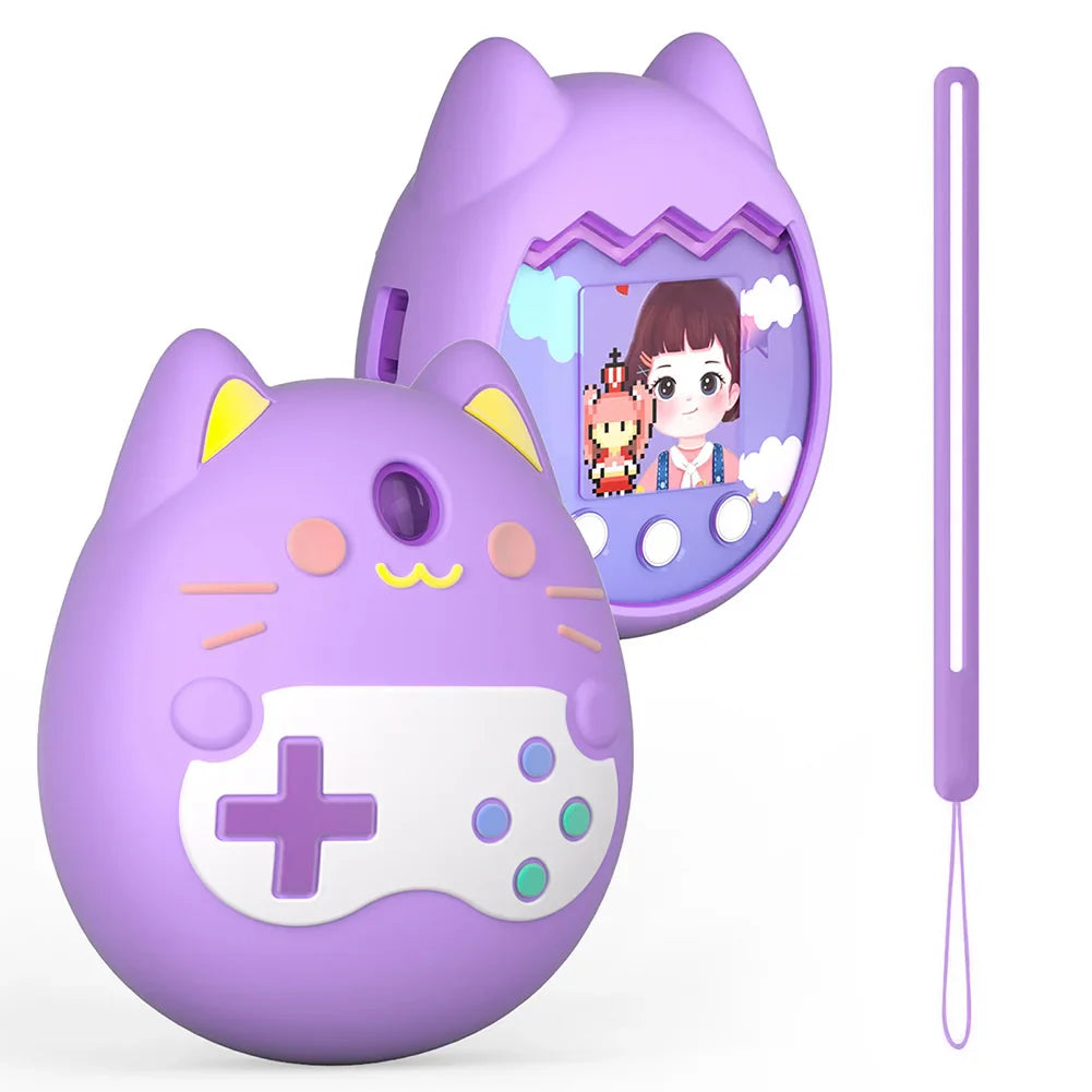 Silicone Case for Tamagotchi Pix – Cat Design & Hand Strap