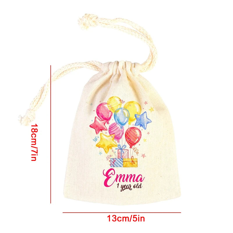 5-Pack Birthday Balloon Drawstring Bags | Kids Party Favors Party Favor Bags Peaceful Pleasures Health and Wellness