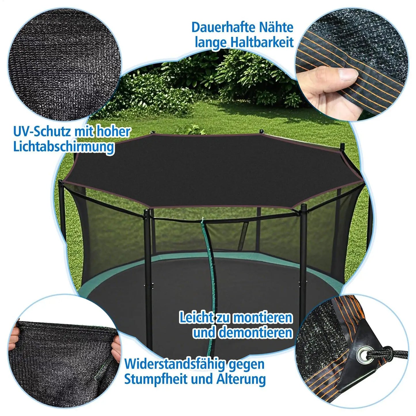 Trampoline Sunshade Cover 10/12/14FT – UV & Weather Protection