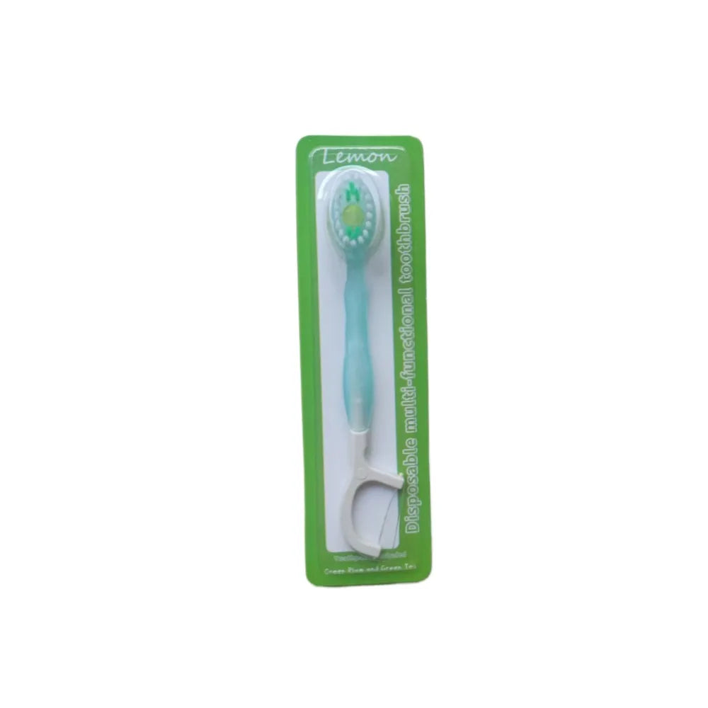 Portable Travel Toothbrush Set Disposable Mini Toothbrushes with Toothpaste Tongue Scraper Flosses Kit Disposable Toothbrush Peaceful Pleasures Health and Wellness green
