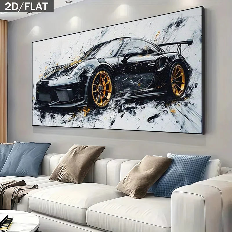 2D Flat Frameless Canvas Abstract Racing Canvas Art Decor Wall Decor for Living Room, Bedroom, Hallway, Contemporary Artwork Peaceful Pleasures Health and Wellness