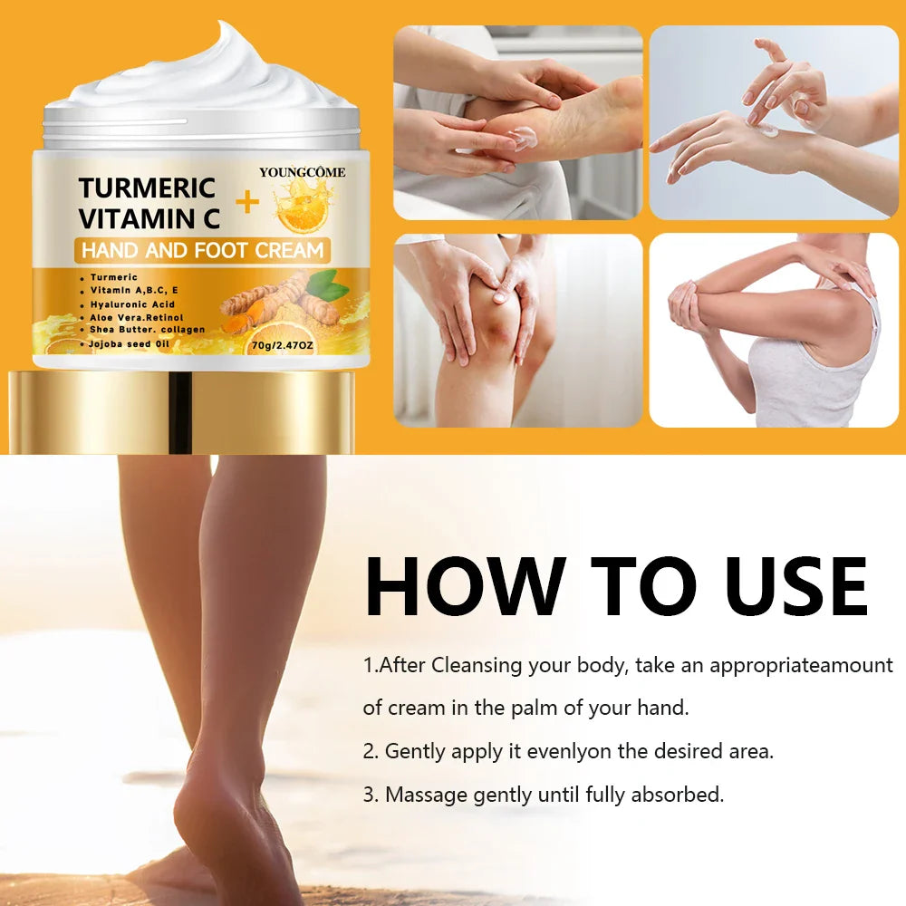 Turmeric Hand & Foot Cream – Retinol, Hyaluronic Acid | YOUNGCOME