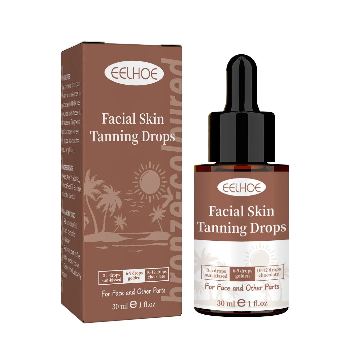 EELHOE Sunless Self-Tanning Drops Serum | Bronze Glow 30ml