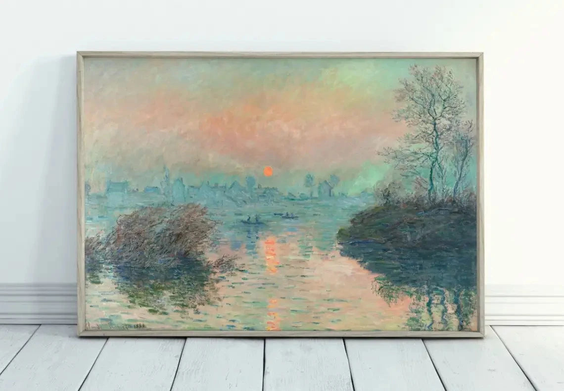 Modern Abstract Landscape Wall Art Famous Monet Canvas Painting Nordic Poster Print Picture for Living Room Home Decorative Gift Peaceful Pleasures Health and Wellness 26 30X40cm Unframed