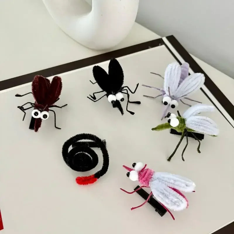 Mosquito Plush Hairpin – Cute Cartoon Insect Hair Clip