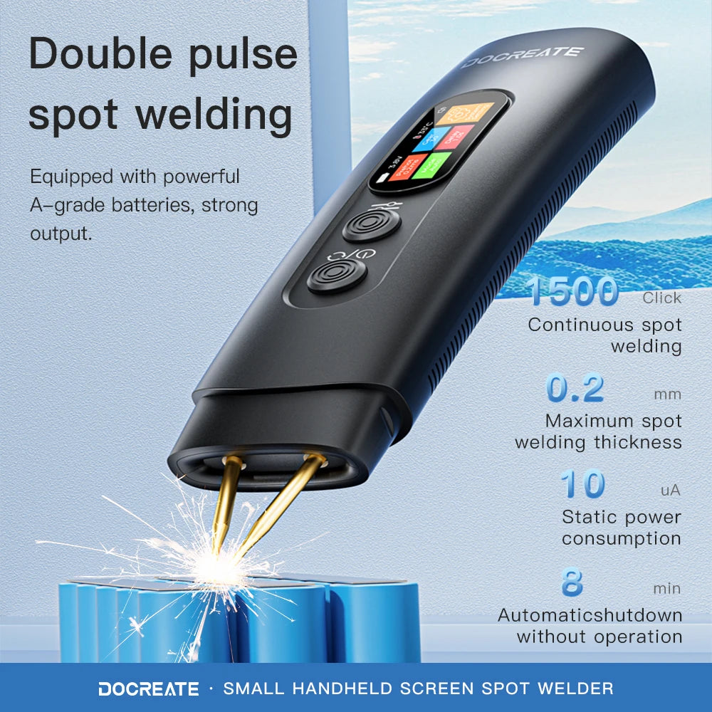HU-10B Handheld Spot Welder 3360W 800A 1.4" Color Screen Auto Manual Dual Mode for 18650 Battery Welding Peaceful Pleasures Health and Wellness