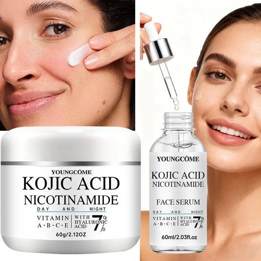 YOUNGCOME Kojic Acid & Niacinamide Brightening Serum & Cream Set Brightening Skincare Set Oasis Select