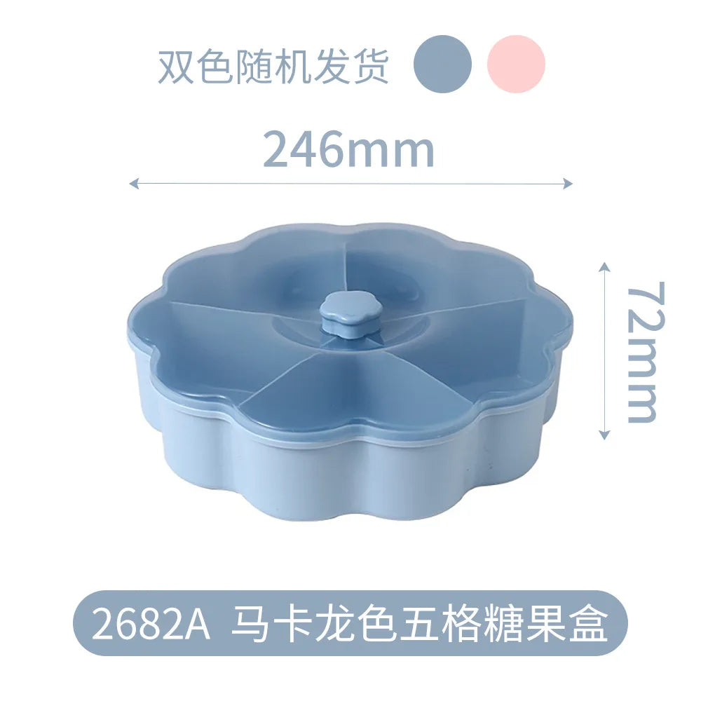 New year candy plate with lid new year fruit plate living room for home plastic snacks dried fruit storage box Peaceful Pleasures Health and Wellness E