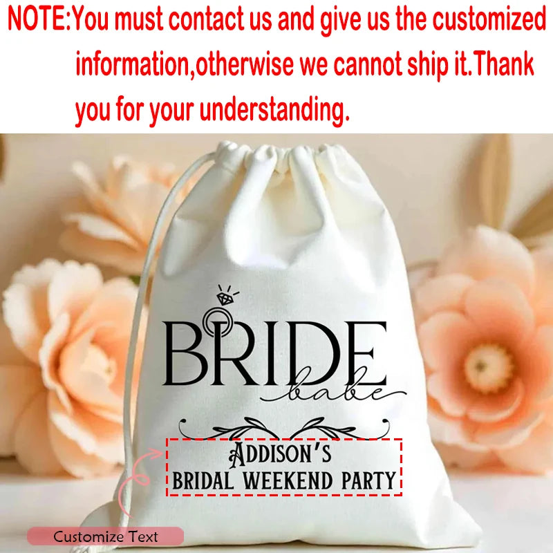 5pcs Personalized Bride Babe Bags Bachelorette Weekend Party Gift Ideas Wedding Favor Bags Custom Bridal Party Decoration Gifts Peaceful Pleasures Health and Wellness custom name 13x18cm 5pcs