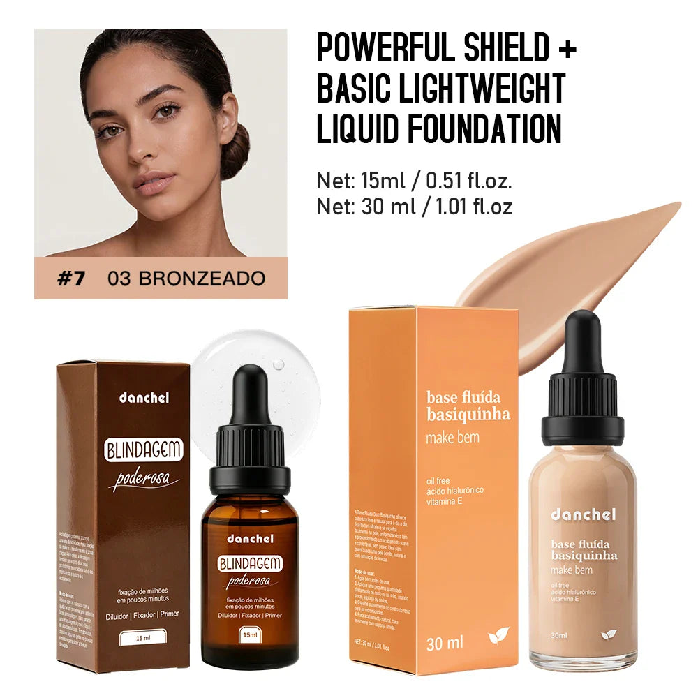 Primer & Liquid Foundation Makeup Set – Waterproof, Long-Lasting