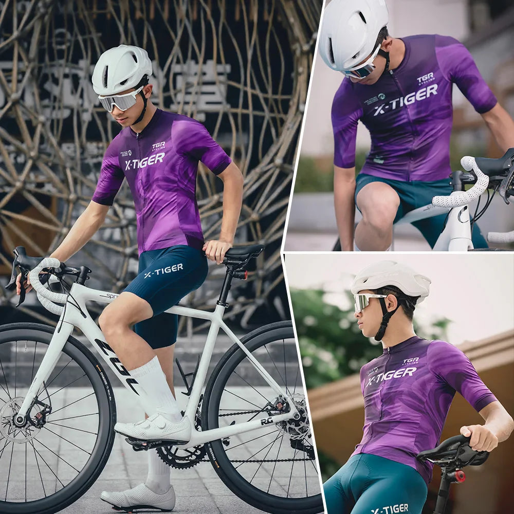 X-TIGER Men's Pro Cycling Jersey | Breathable Quick Dry MTB Shirt