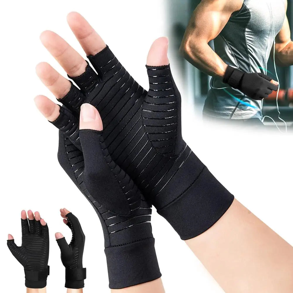 Copper Compression Gloves with Wrist Strap | Women & Men