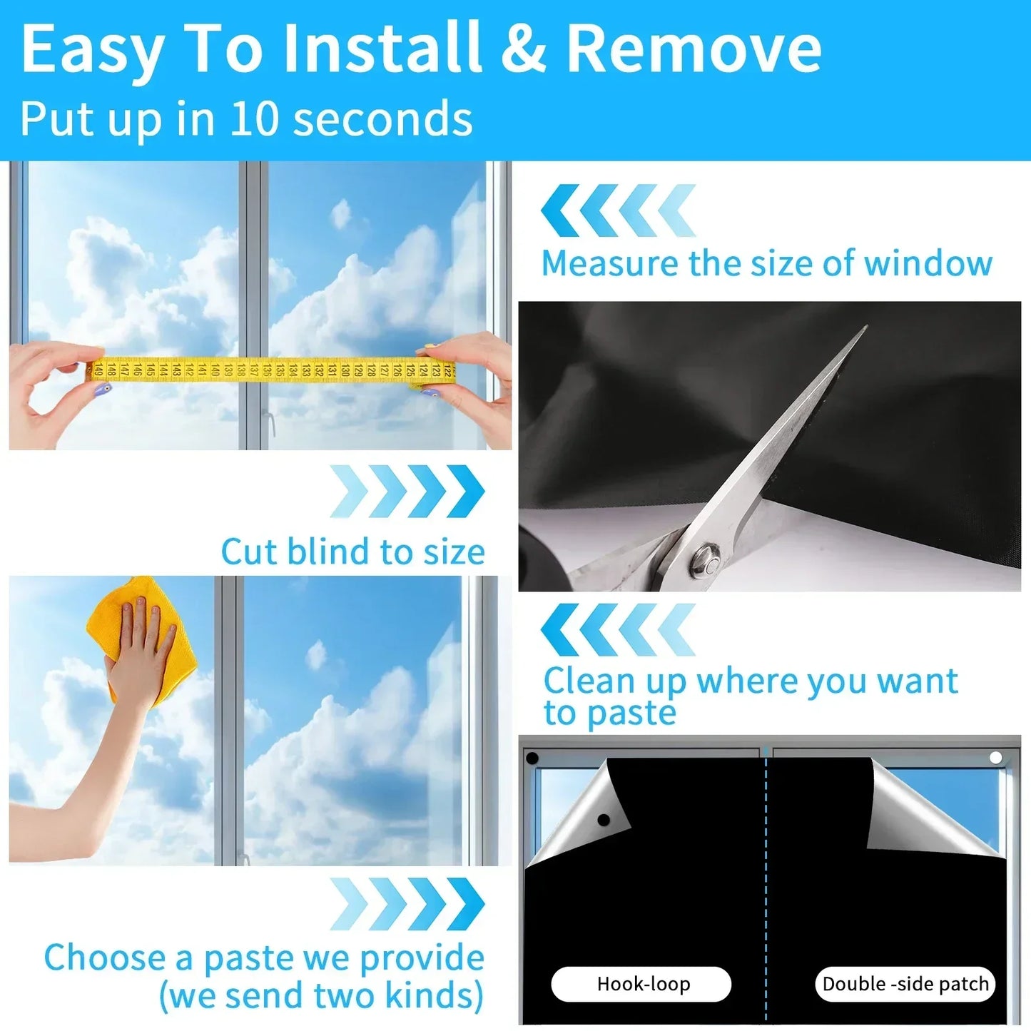 Portable Blackout Curtains Blinds for Windows 100% Window Shades Easy to Cut Fit for Bedroom Baby Room and TV Room Peaceful Pleasures Health and Wellness