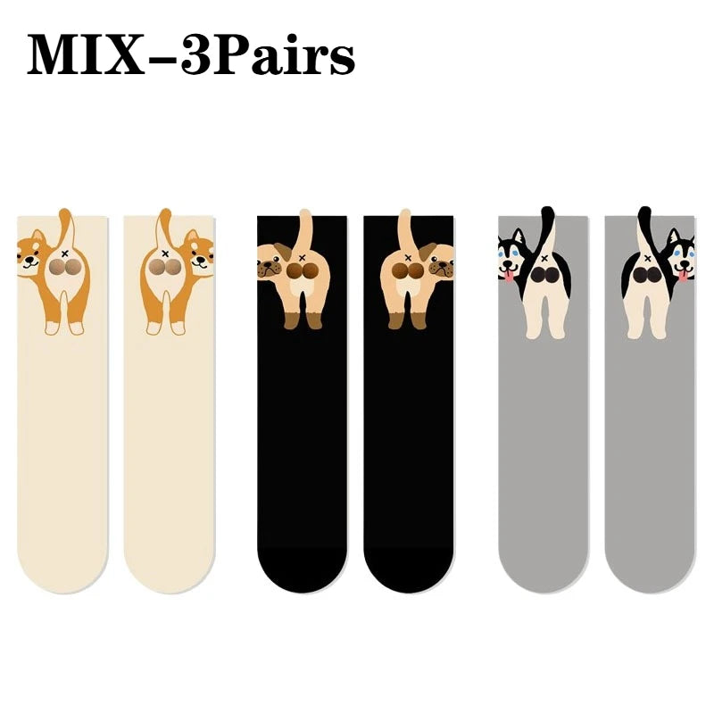 Funny Cartoon Animal Socks | Unisex Mid-Calf, Breathable