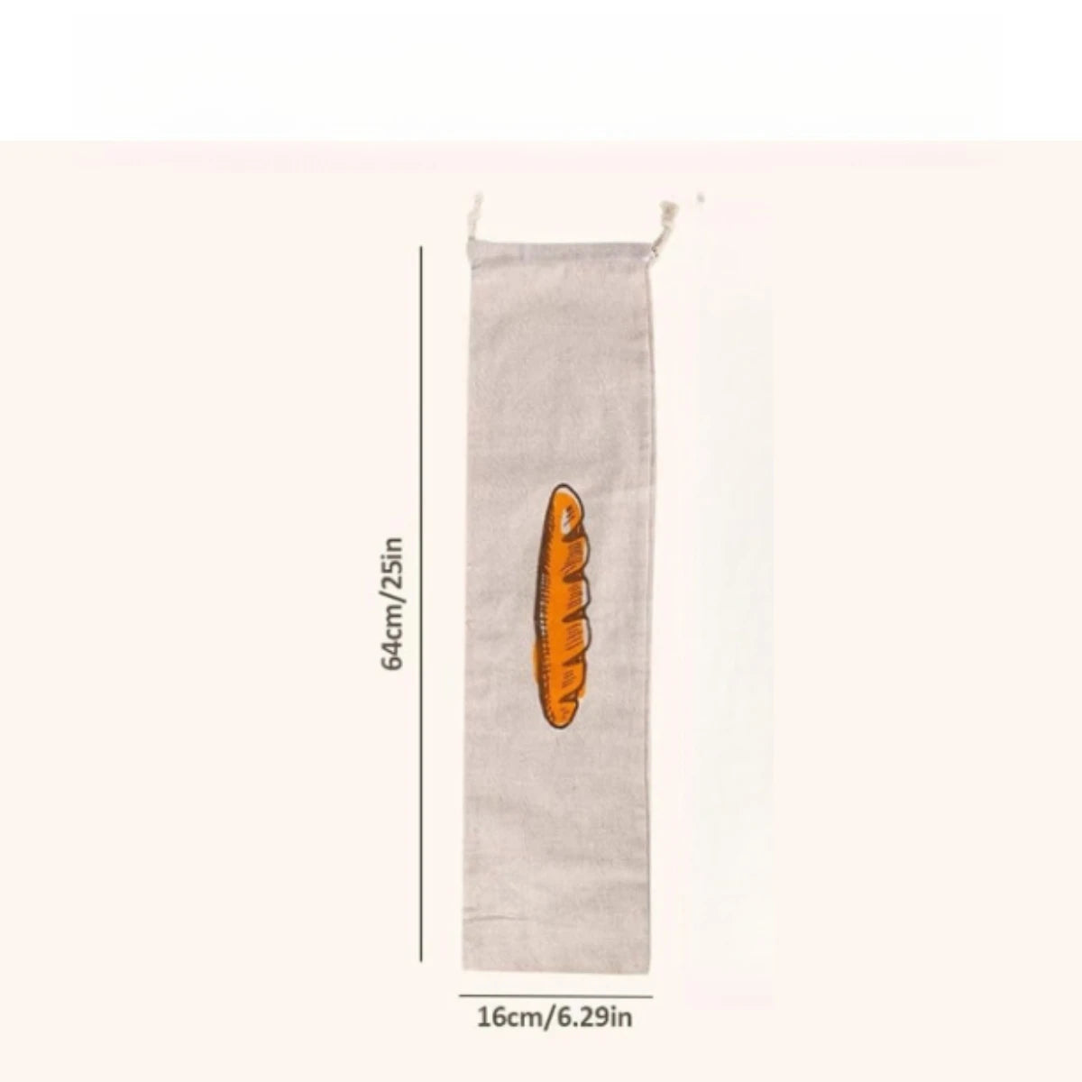 Reusable Linen Bread Bag | Drawstring Artisan Loaf Storage Bag