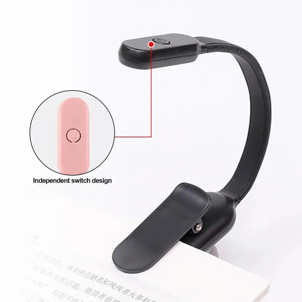 USB Rechargeable Clip-On Book Light | 3-Color LED Reading Lamp