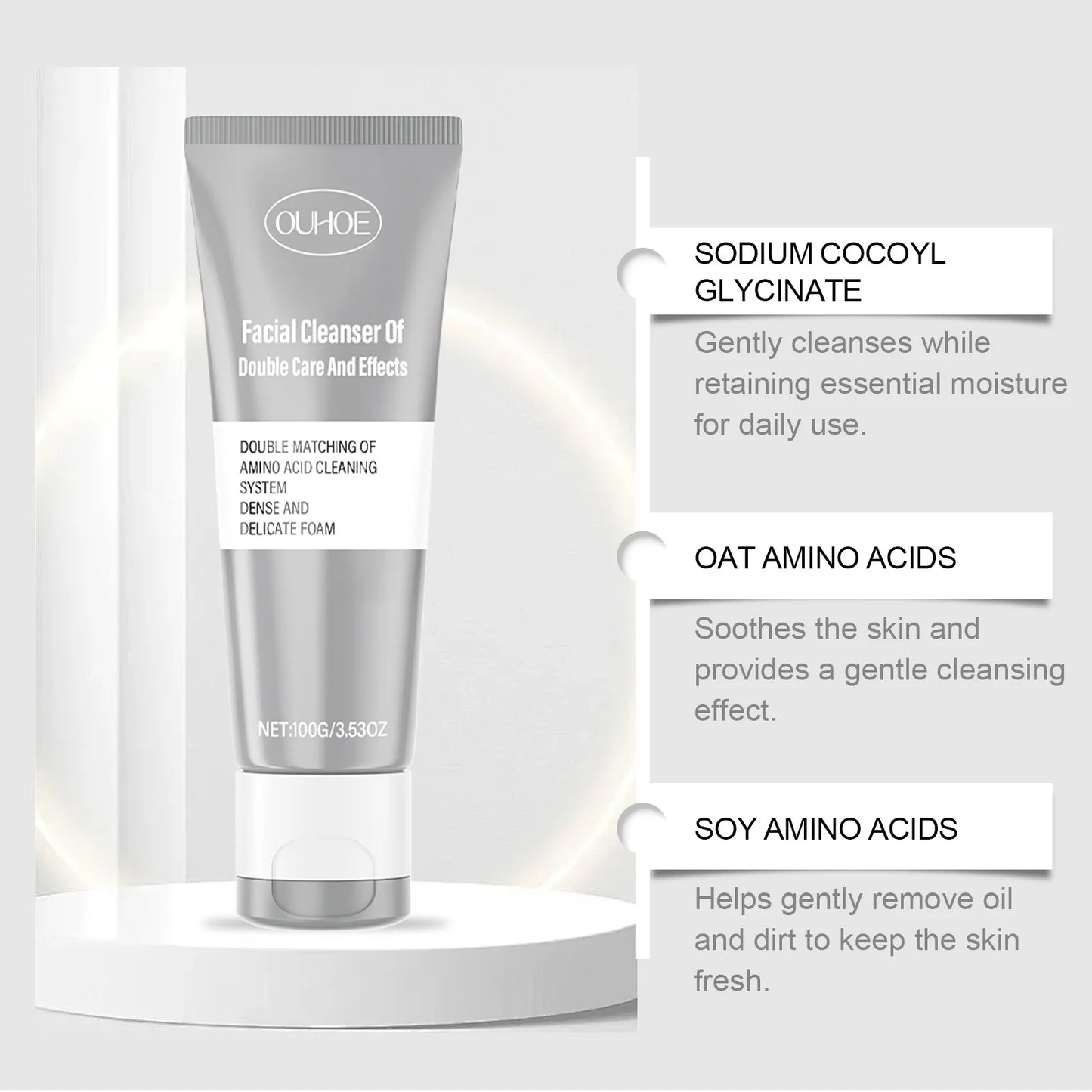 OUHOE 100g Double Cleansing Moisturizing Facial Cleanser