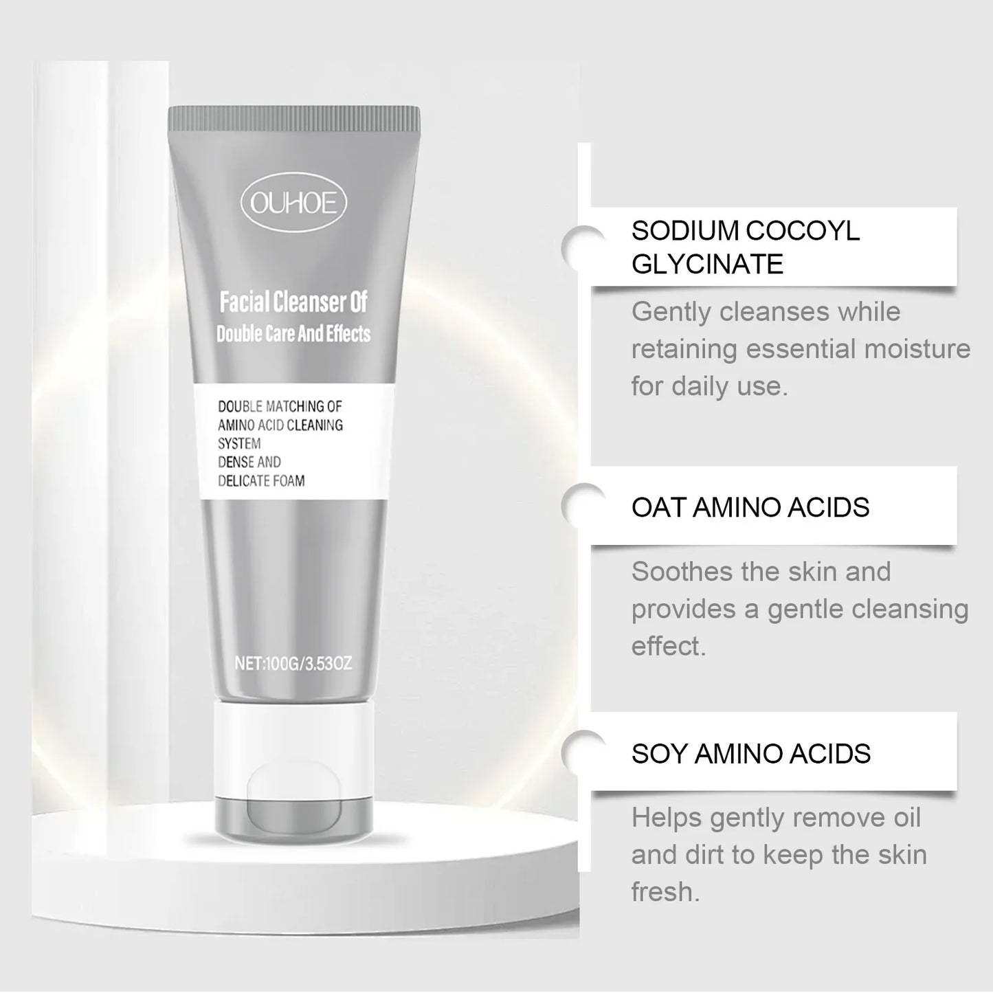 OUHOE 100g Double Cleansing Moisturizing Facial Cleanser