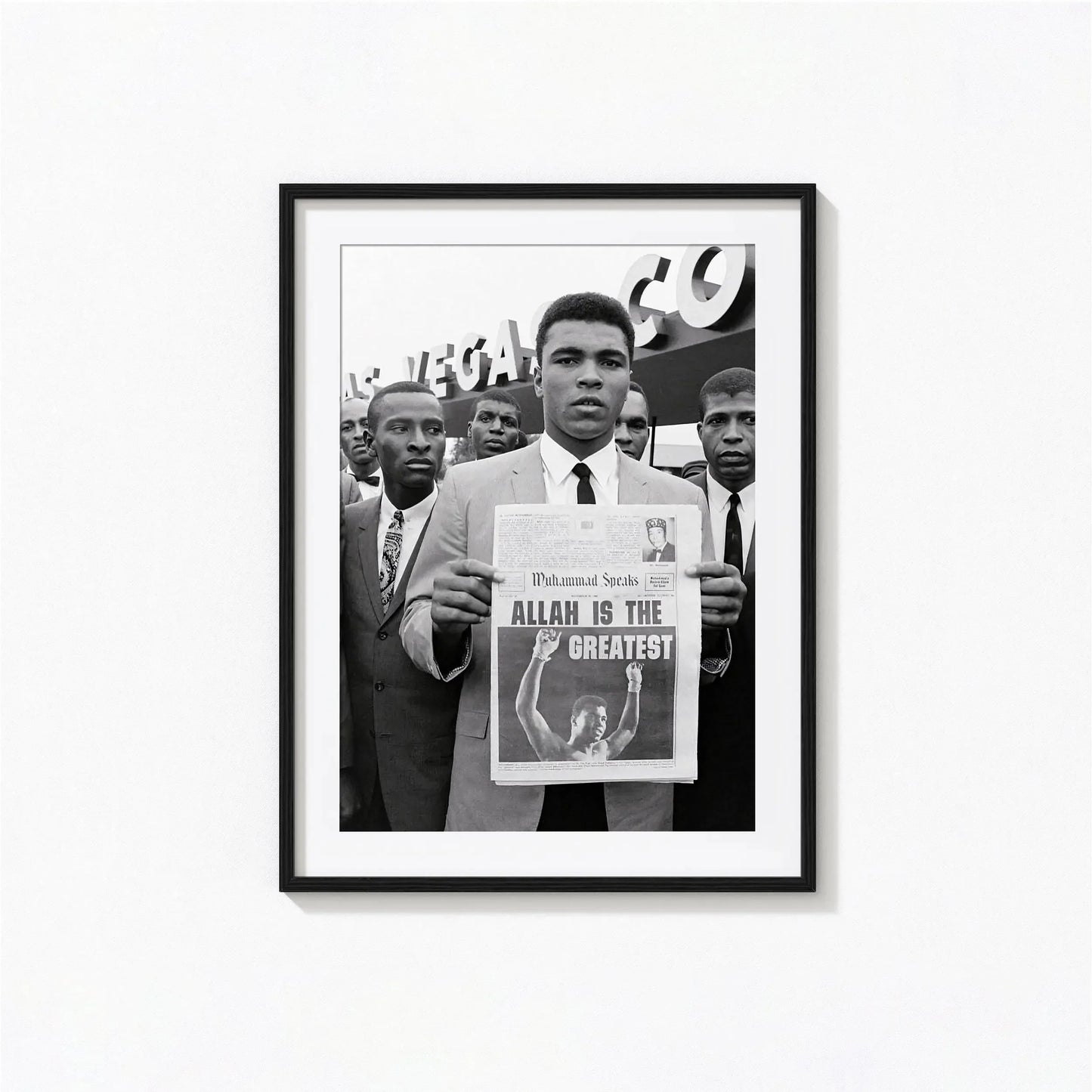 Muhammad Ali Black & White Canvas Wall Art | Boxing Poster