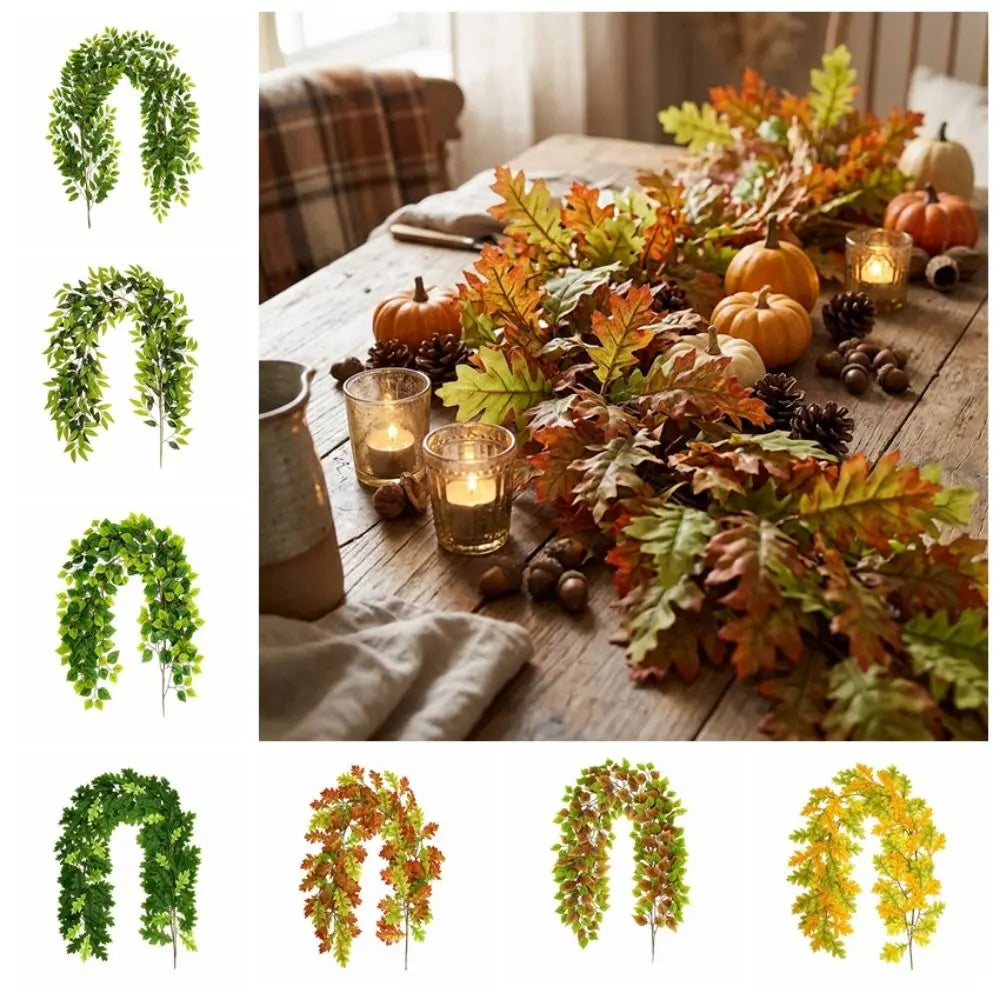 Artificial Silk Willow Vine Garland 180cm – Green Leaf Décor