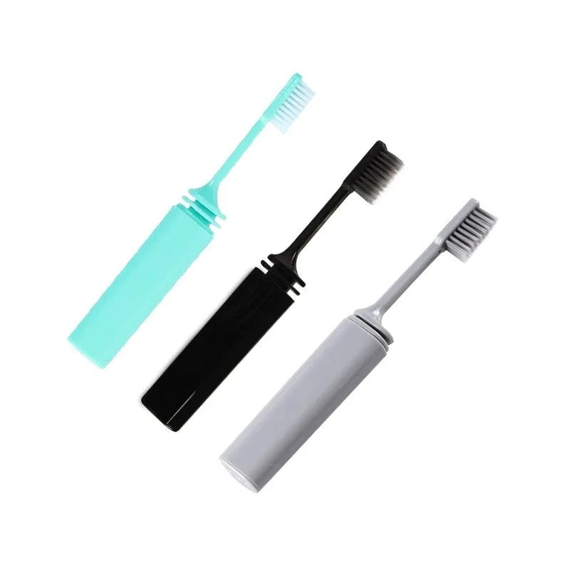Travel Toothbrush Outdoor Camping Portable Folding Tooth Brush Traveling Toothbrushes for Adults Teeth Brushes Brosse à Dents Peaceful Pleasures Health and Wellness 2pcs random color