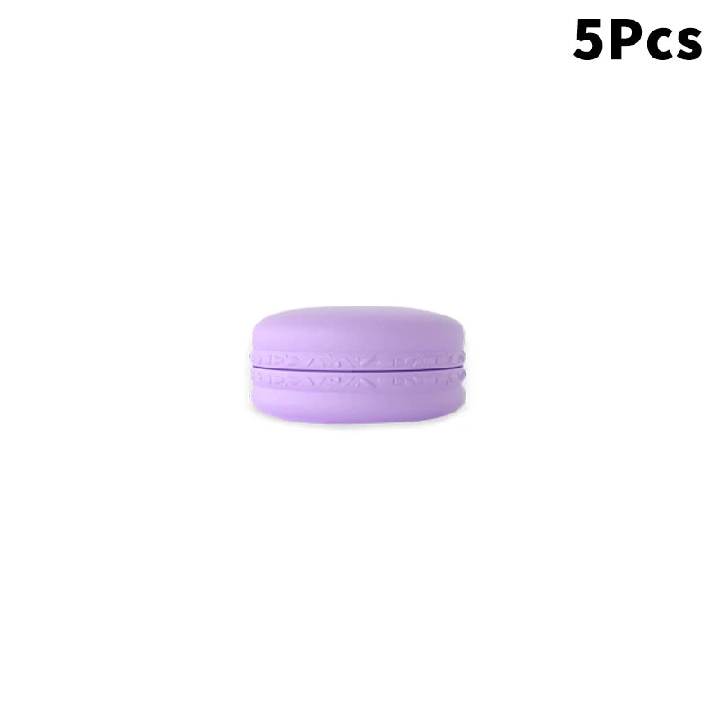 5Pcs 10g Macaron Cream Jar,PP Plastic Lotion Cream Box Bottle,Cosmetic Foundation Cream Pill Storage Box,Travel Portable Makeup Peaceful Pleasures Health and Wellness Purple