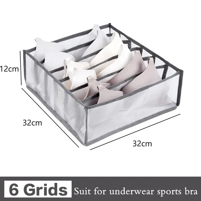 3-Pack Foldable Underwear & Socks Drawer Organizer with Dividers