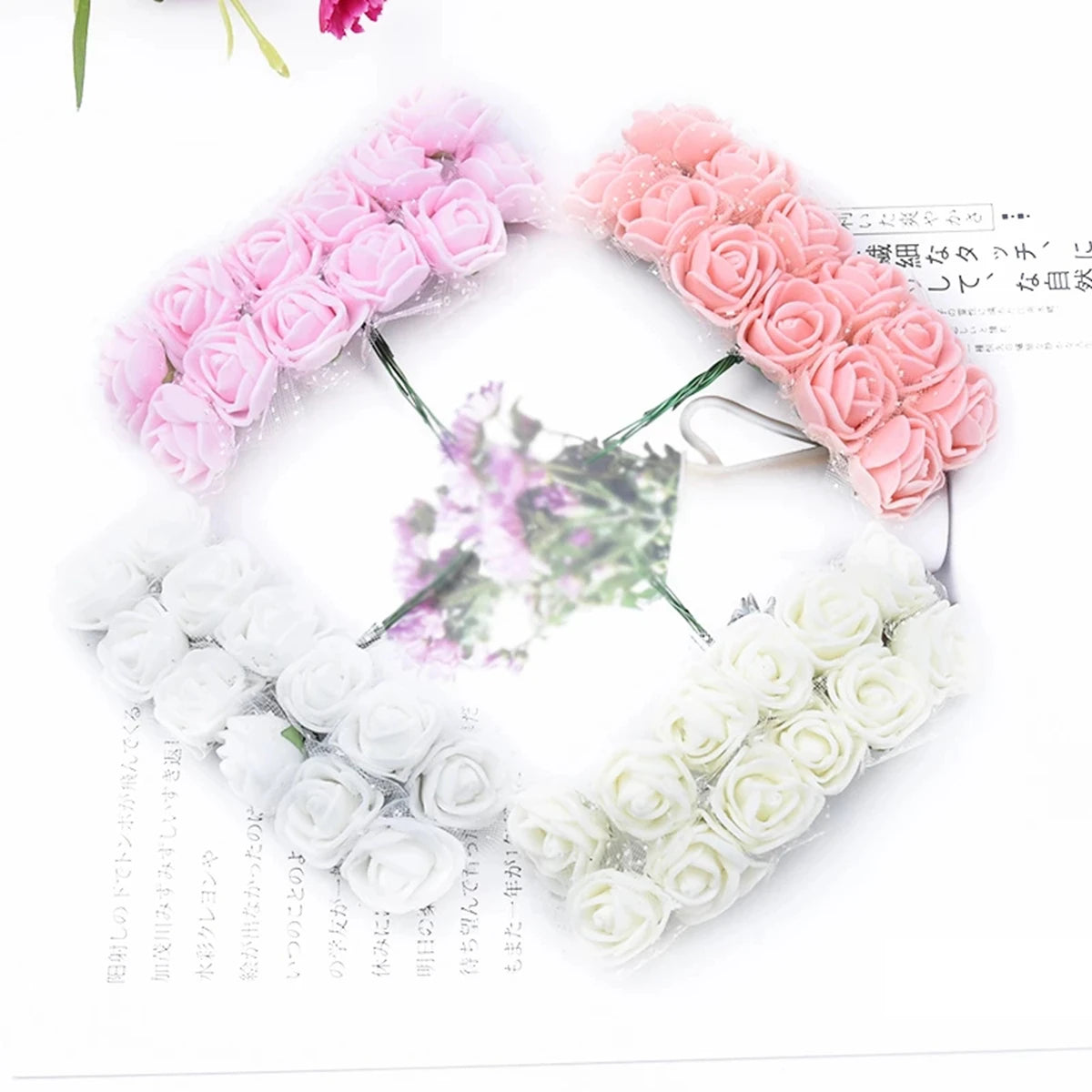 144pcs Artificial Foam Roses for Wedding, Garden & Home Décor