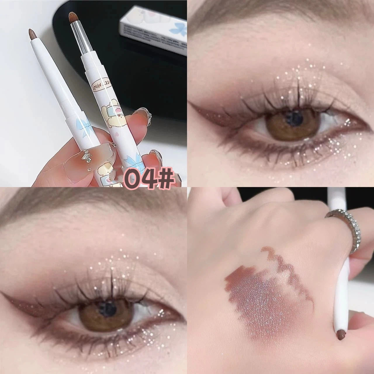 Glitter Eyeshadow Eyeliner Gel Pen – Waterproof Tea Brown