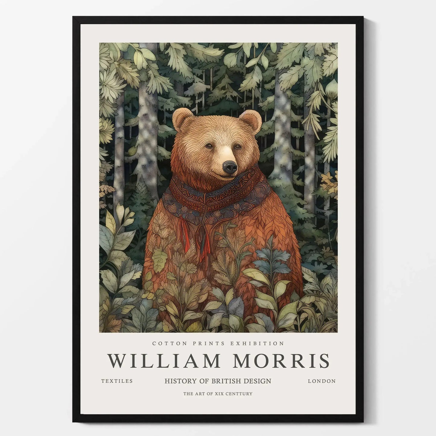William Morris Canvas Wall Art – Fox Owl Peacock Botanical Print
