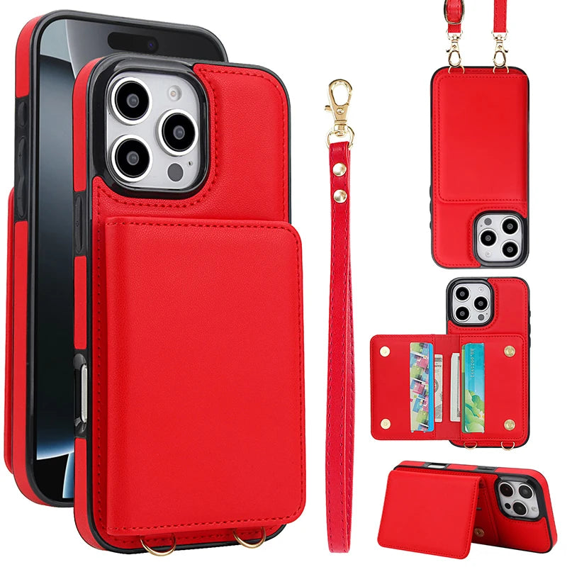 case for iphone 15 pro max with pocket magsafe wallet for iphone 17 pro card case smartphone case for iphone 16 phone covers Peaceful Pleasures Health and Wellness Red iPhone 15