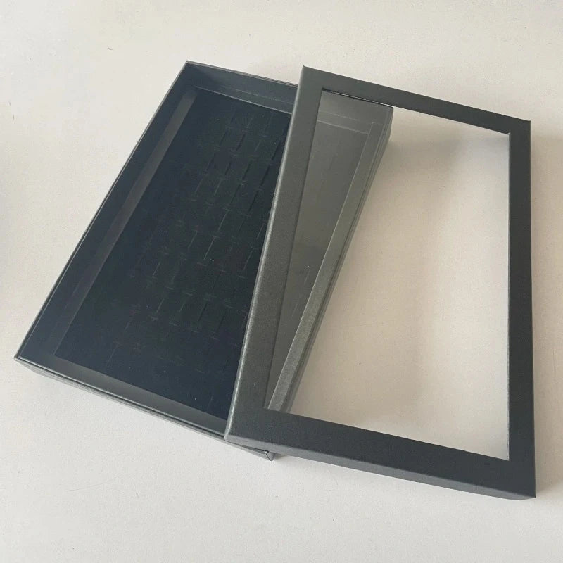 Black Velvet Ring Holder Display Tray – 100-Ring Jewelry Organizer