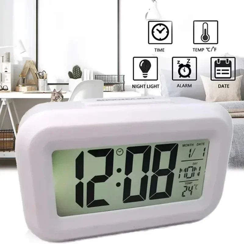 Desk Decorations Table Clock Bedroom Decoration Led Digital Alarm Clock Data Times Calendar Electronic Multi-function Desktop Peaceful Pleasures Health and Wellness