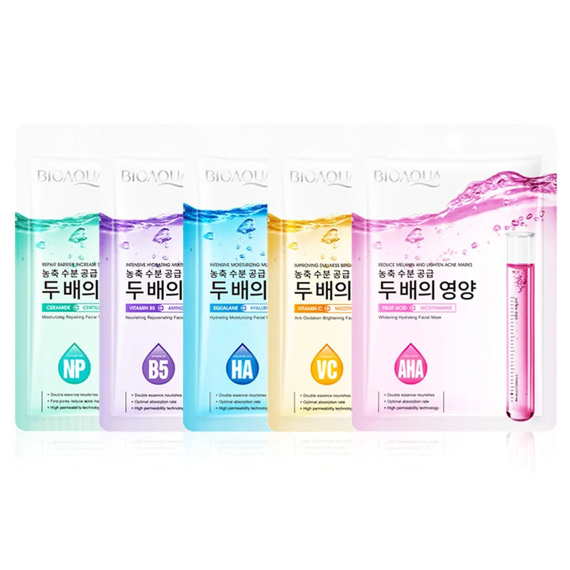 BIOAQUA Niacinamide Sheet Mask 5pcs – Hydrating & Brightening Sheet Face Mask Peaceful Pleasures Health and Wellness Each 1pcs