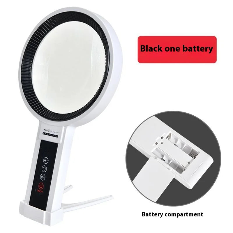Handheld Charging 34 Led Heating and Cooling Lights with Adjustable Brightness 135Mm Desktop Magnifying Glass for Reading Peaceful Pleasures Health and Wellness 1