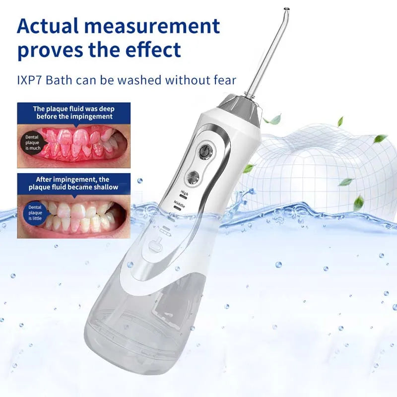 Household Ipx7 300ml Floss Usb Home Powerful Travel Teeth Cleaner Cordless Electric Portable Oral Irrigator Dental Water Flosser Peaceful Pleasures Health and Wellness
