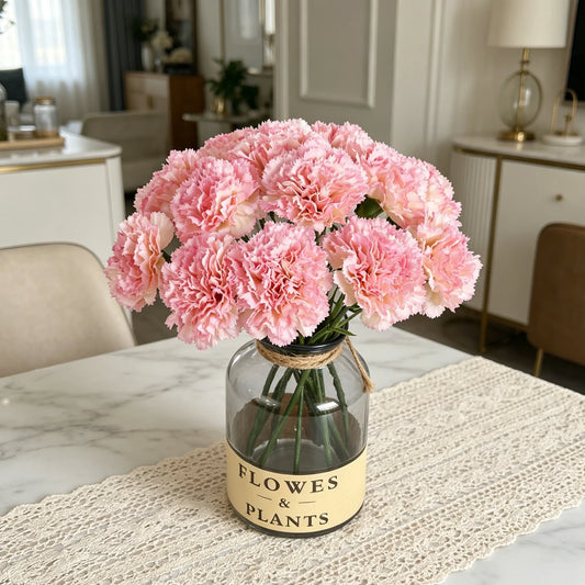 Silk Carnation Artificial Flowers 4/8pcs – Wedding & Home Decor Artificial Silk Flowers Peaceful Pleasures Health and Wellness