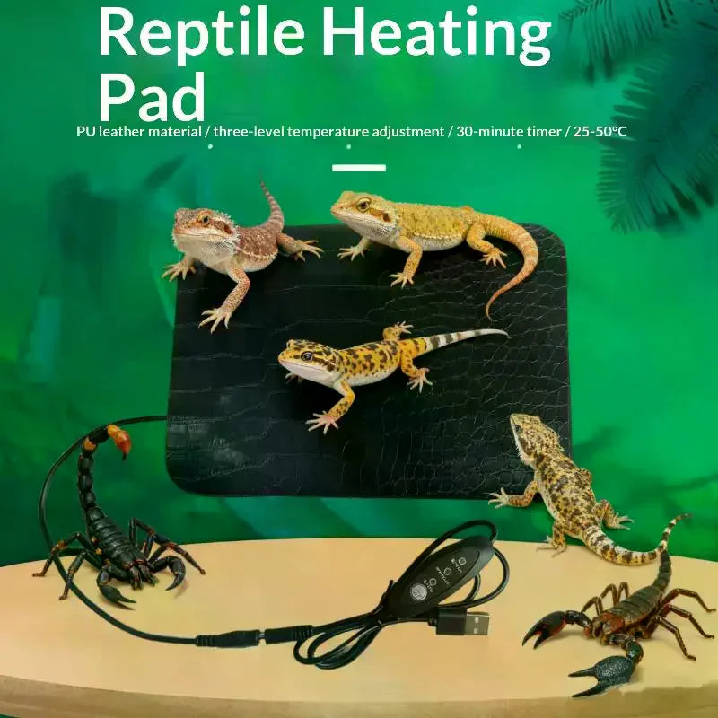 Reptile Heat Mat – Waterproof Anti-Scratch Heating Pad for Reptiles Reptile Heating Pad Peaceful Pleasures Health and Wellness