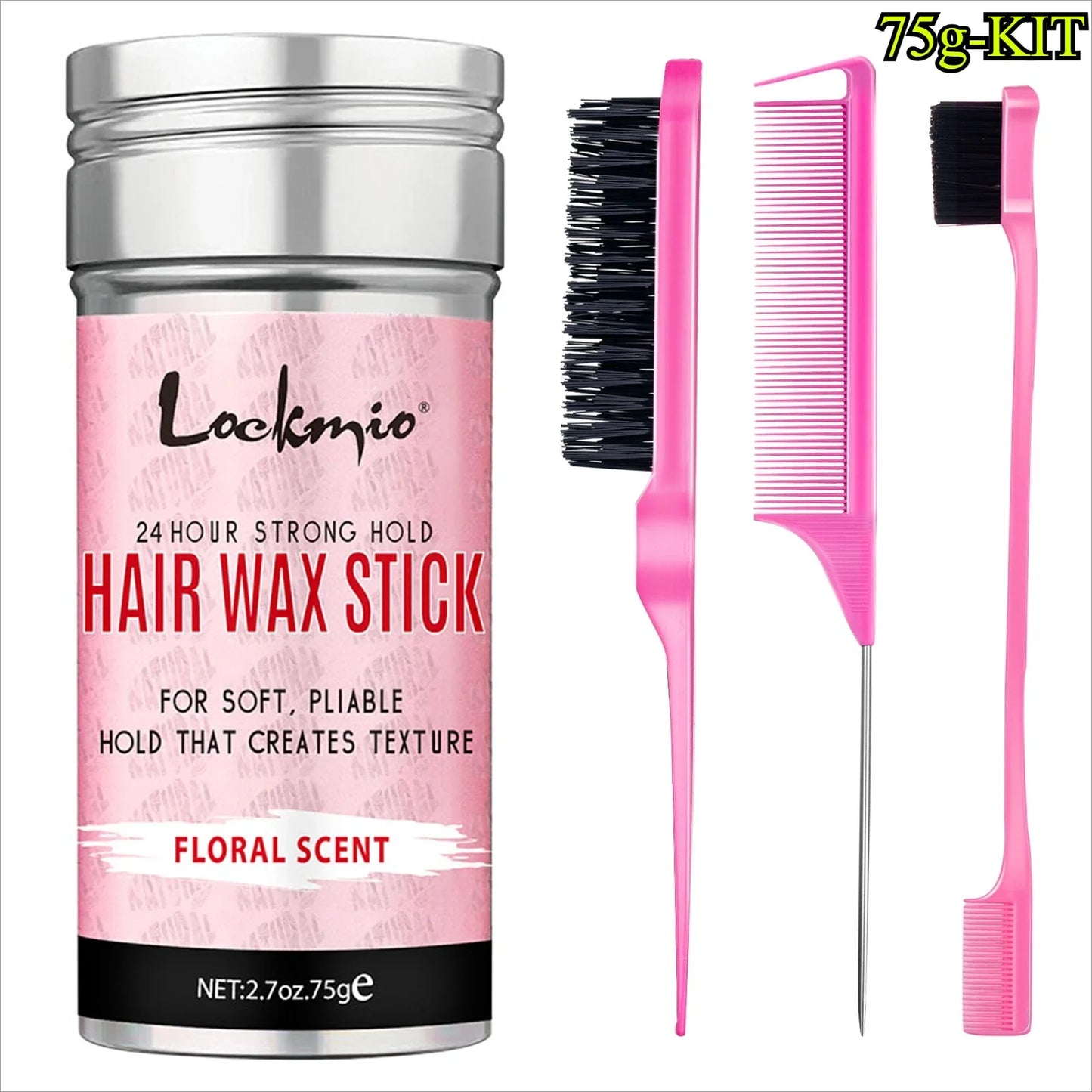 2026 Professional Women's Styling Wax Anti-Frizz Pomade Smoothing Back Hair Mud Messy Hair Control Rod for Natural Wigs Peaceful Pleasures Health and Wellness 6BF064-75g-KIT