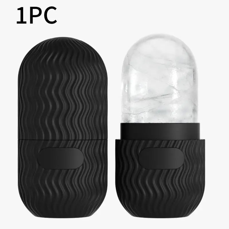 Silicone Cube Tray Shape Face Facial Ice Roller Massage Face Massage Roller Facial Reusable Ice Face Roller Skincare Tool Peaceful Pleasures Health and Wellness Black 2
