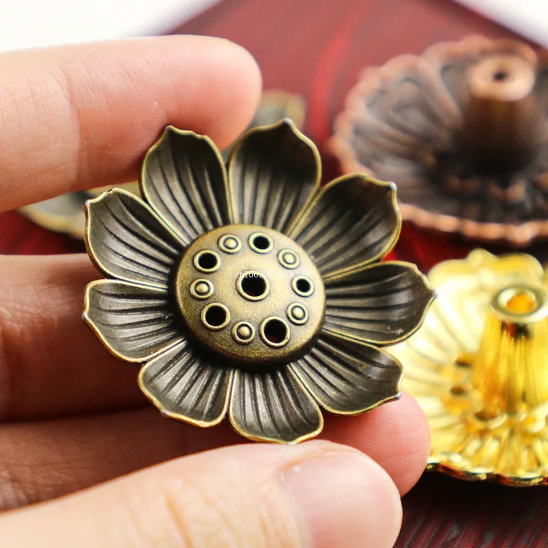 Metal Lotus Buddha Incense Burner & Stick Holder | Zen Censer