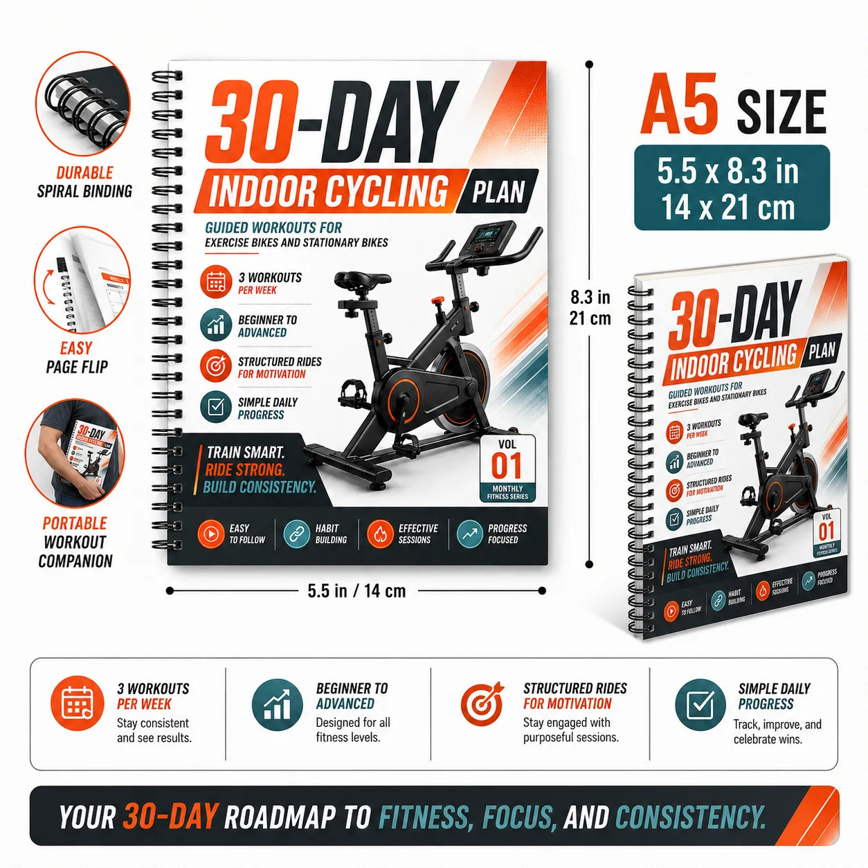 30 Day Structured Cycling Plan Designed Indoor Stationary Bike