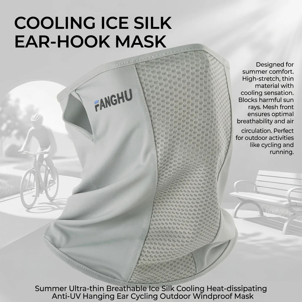 Cooling Ice Silk Face Masks UPF50+ UV Protections for Outdoor Cycling and Hiking Peaceful Pleasures Health and Wellness