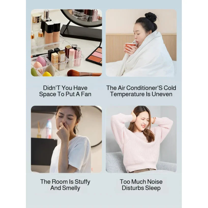 Portable Wall-Hanging USB Rechargeable Fan with Nightlight