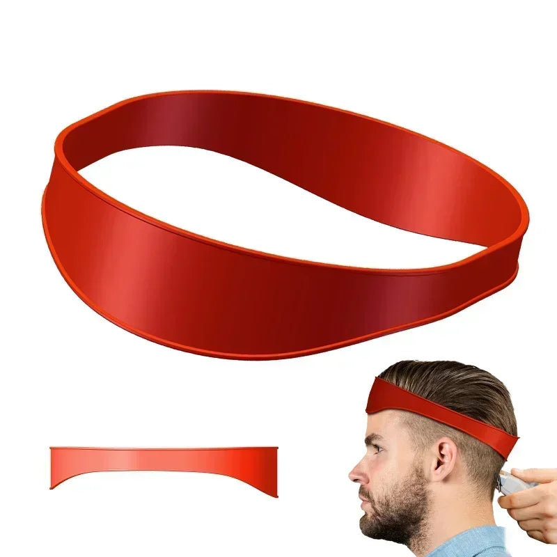 DIY Men Hair Trimming Ruler Neckline Guide Haircuts Curved Headband Styler Ruler Barber Comb Beard Tools Hair Styling Tool Peaceful Pleasures Health and Wellness A-red