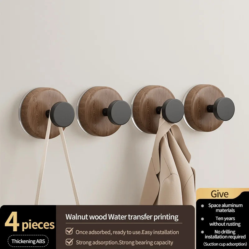 No-Drill Suction Cup Wall Hooks | Bathroom & Kitchen (1–3 Hooks)